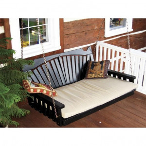 ... porch swing bed. Perfection!! Amish Made Pine Wood 5' Fan Back Swing
