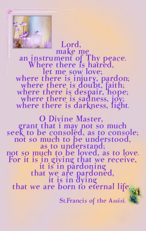 The prayer of St. Francis of Assisi