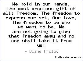 We hold in our hands, the most precious gift of all: Freedom. The ...