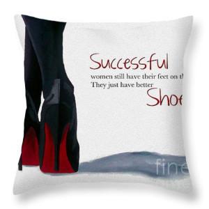 Shoe Throw Pillows - Successful Woman Throw Pillow by Rebecca Jenkins