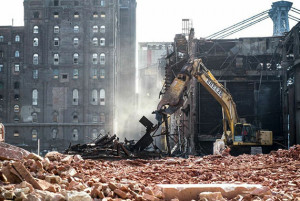 Domino Sugar Factory demolition underway