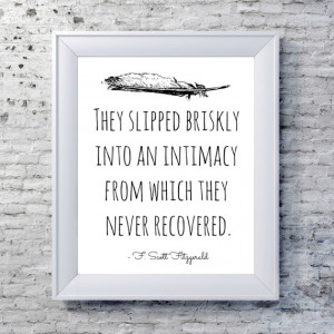 Scott Fitzgerald Print, Literary Quote Typography Print - Black and ...