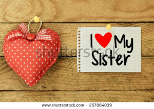 love my sister Card with heart. I love my sister Card with heart on ...