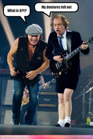 celebrity pictures brian johnson angus young dentures - Funny Pics