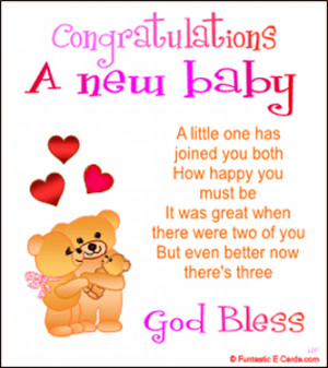 card with congratulations of new born baby message cartoon