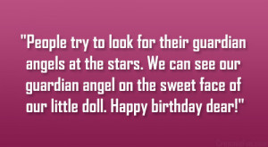 ... angel on the sweet face of our little doll. Happy birthday dear