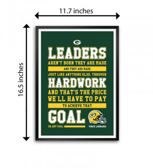Labno4 Sports Inspirational Vince Lombardi Quotes Framed Poster by Lab ...