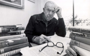 Graham Greene at his flat in Antibes