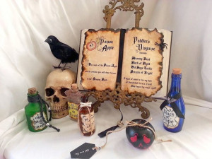 ... White poison apple Peddlers disguise altered spell Book prop Halloween