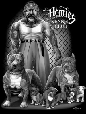 Homies T Shirt Kennel Club by David Gonzales Art New Chicano Rap Ho...