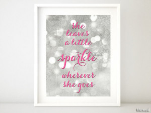 Quote print silver glitter: 