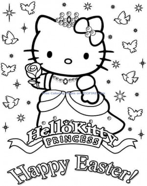 Hello Kitty Easter Coloring Pages Printable