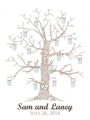 ... book Rustic Fingerprint guestbook alternative with heart and initials