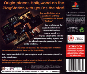 Wing Commander III Heart of the Tiger PlayStation Back Cover
