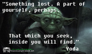 Something lost. A part of yourself, perhaps. That which you seek ...