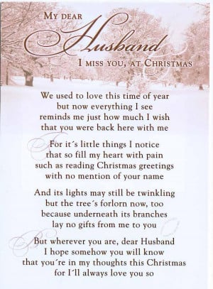 My Dear Husband I Miss you On Christmas - Missing You Quote