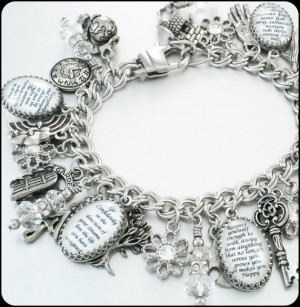Silver Charm Bracelet Inspirational Quotes by BlackberryDesigns, $123 ...