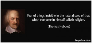 Fear of things invisible in the natural seed of that which everyone in ...