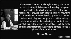 alone on a starlit night, when by chance we see the migrating birds ...