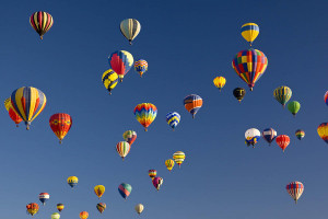 Many Vividly Colored Hot Air Balloons Photograph