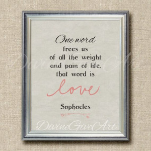 ... Quote- Printable image, Ancient Greek Quote, Sophocles about Love