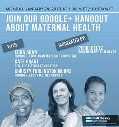 Delighted to announce our Google+ Hangout on maternal health Monday ...