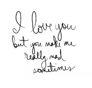 Love You But You Make Me Really Mad