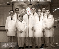 ... Lab. Breen is most likely the crossed out scientist in the middle