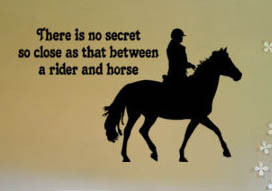 there is no secret so close as that between a rider and horse quote