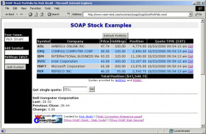 Figure 3 – This SOAP Stock Portfolioexample retrieves stock quotes ...