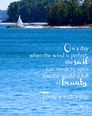 Rumi Quotes About True Love: One Day When The Wind Is Perfect Quote ...