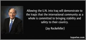 Allowing the U.N. into Iraq will demonstrate to the Iraqis that the ...