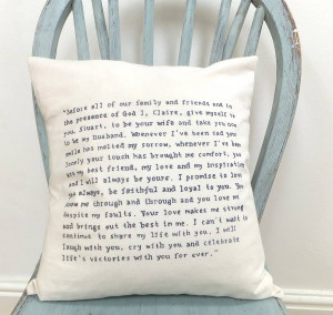 homepage > SKYBLUESEA > HAND WRITTEN QUOTE/WEDDING VOWS CUSHION