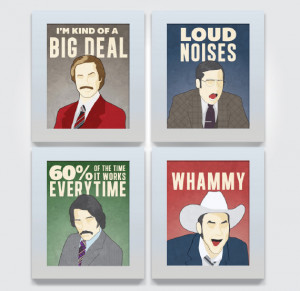 Anchorman Print News Team - 4 piece print set 11x14 wall art decor ...