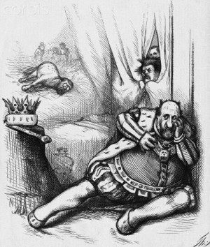 Newspaper Illustration of William Marcy Tweed Portraying Richard III