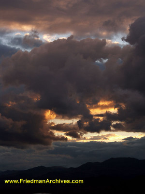 Dark,scary clouds suggest a storm is gathering.