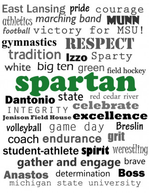 Michigan State Spartans word cloud