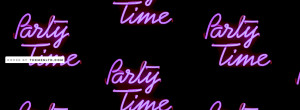 Pink Neon Party Time Facebook Cover