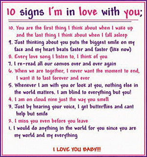 10 Signs I am in Love With You