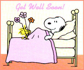 Clipart » Cartoons » Get Well Soon Snoopy