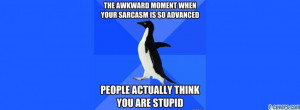 socially awkward penguin advanced sarcasm facebook cover