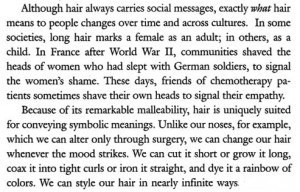 Social, religious, cultural and historical aspects of hair: