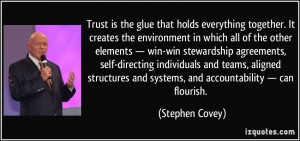 Trust is the glue that holds everything together. It creates the ...