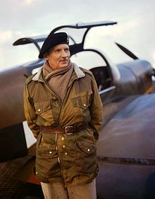 British Field Marshal Bernard Montgomery wearing a Denison smock
