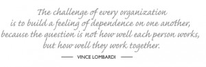 Vince Lombardi quote about teamwork