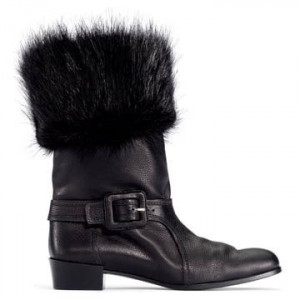 Roger Vivier Fur Mid Boots Black