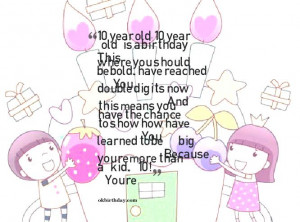 10 Year Old Birthday Quotes