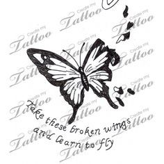 Marketplace Tattoo Butterfly with broken wings #9152 | CreateMyTattoo ...