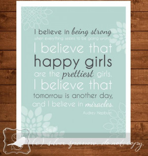 ... quote, Audrey Hepburn, wall quote, girls room, girls quote