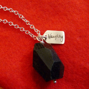 Naughty Christmas Coal Black Tourmaline Necklace. $55.00, via Etsy.